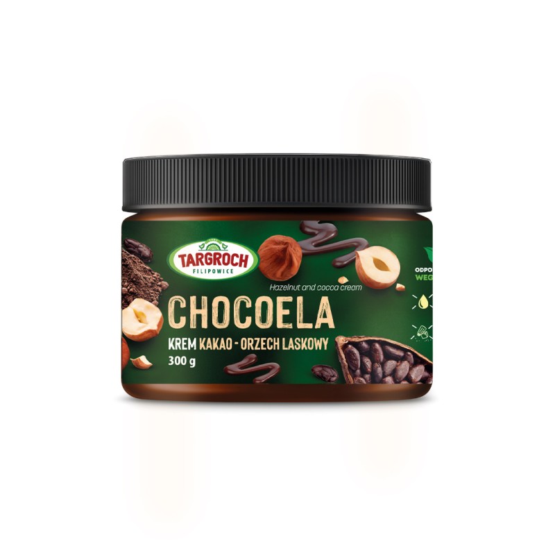 Krem CHOCOELA - z orzechów laskowych i kakao - słoik PET 300 g