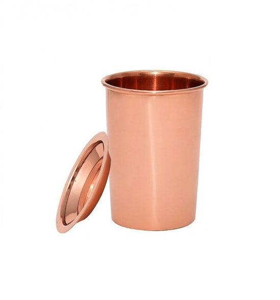 Kubek miedziany z pokrywką gładki